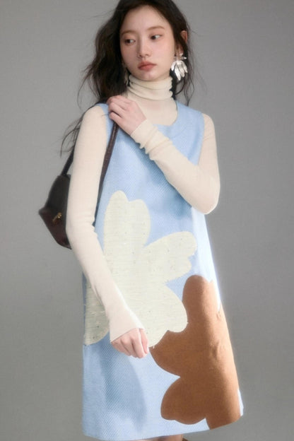 Contrasting Flower Patchwork Sundress