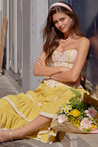 Flower Lace Skirt Set-Up