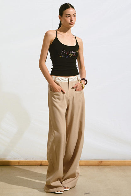 Retro Satin Slim Fit Pants