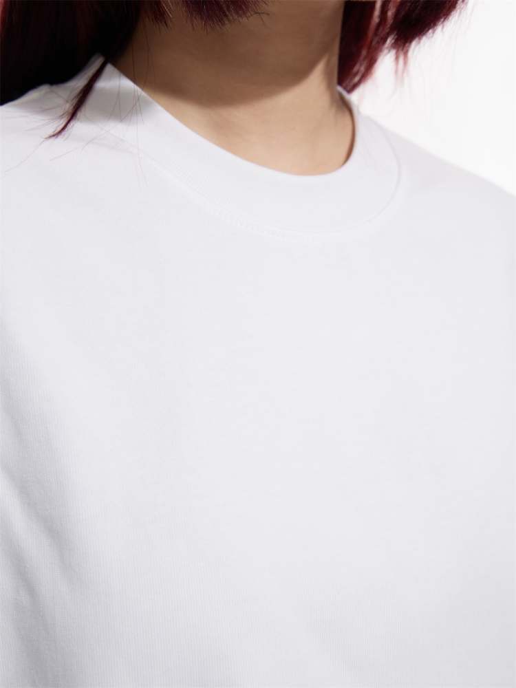 Solid Color Cotton Round Neck T-shirt