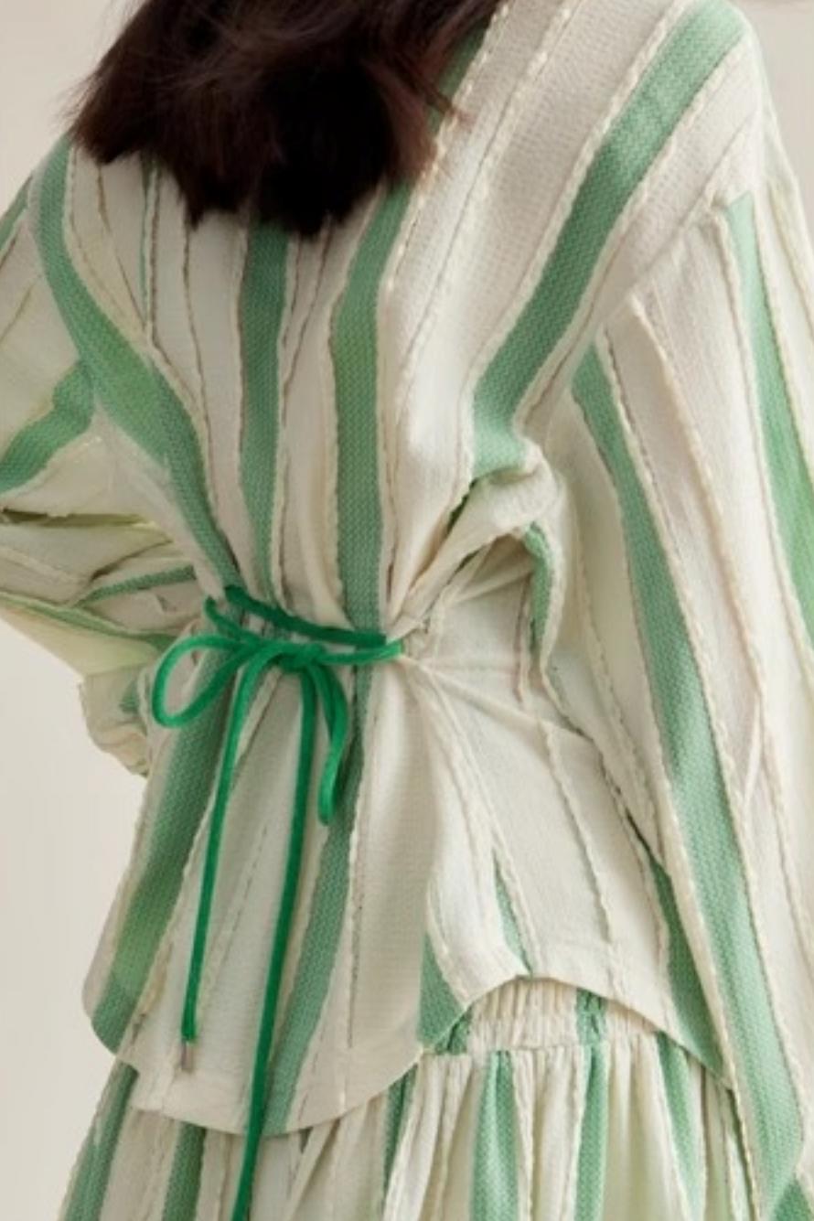 Elven Stripe Cardigan Skirt Set-Up