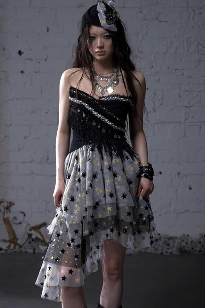 Dreamy Mesh Bustier Gown Dress