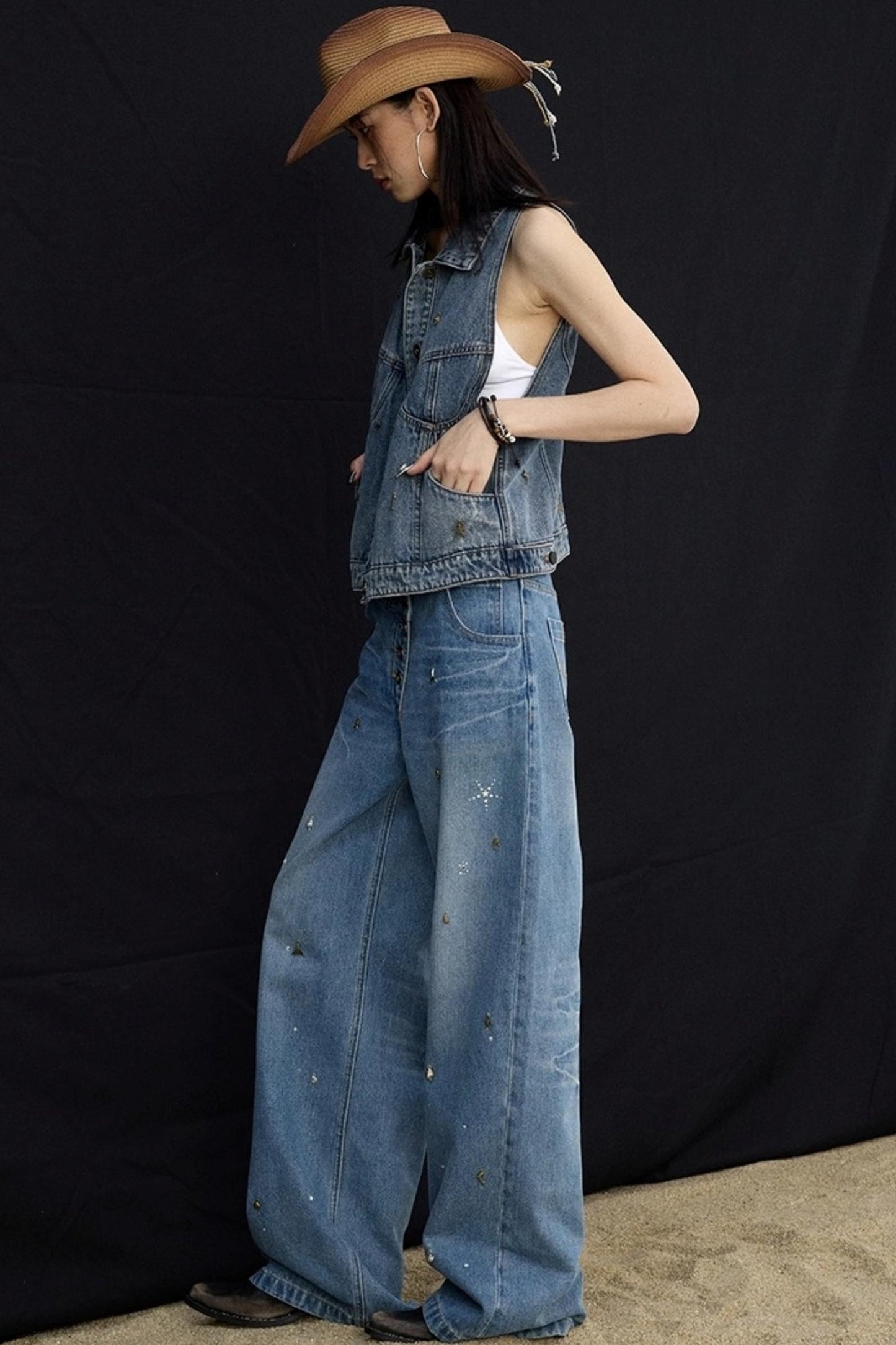 Ocean Blue Denim Vest