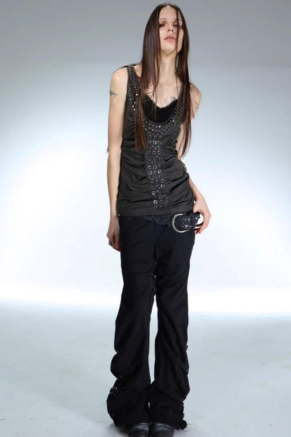 Retro Washed Cotton Trousers