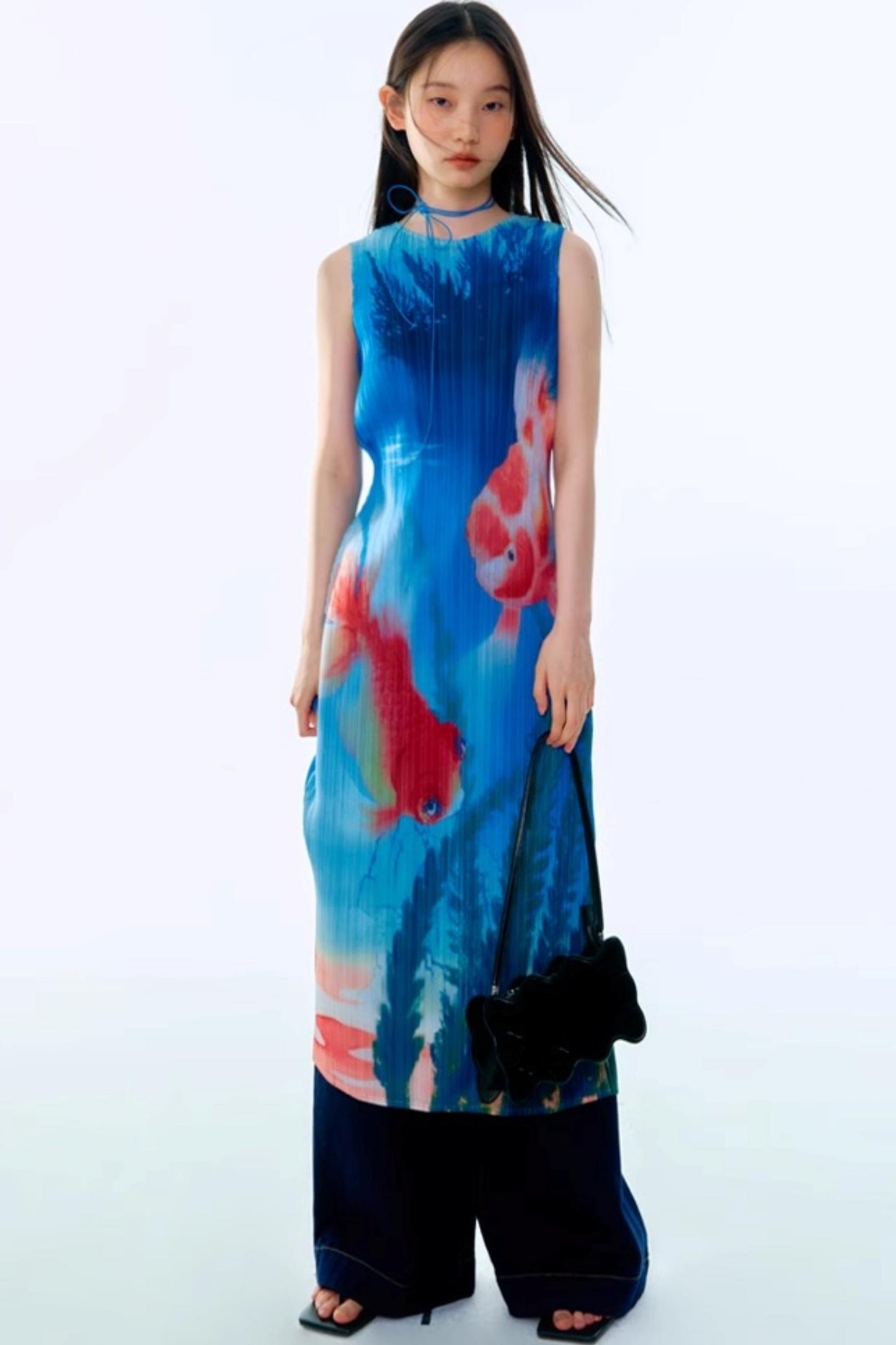 Vintage Goldfish Print Dress