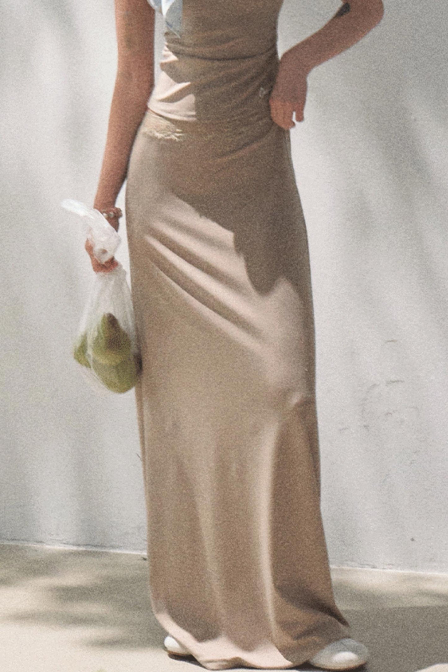 Lace-Trimmed High Waist Skirt