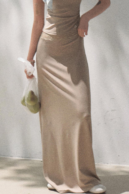 Lace-Trimmed High Waist Skirt