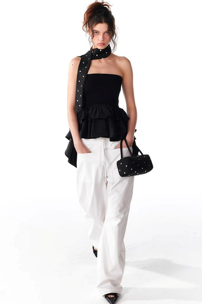 Summer Slim Ruffle Lace Top