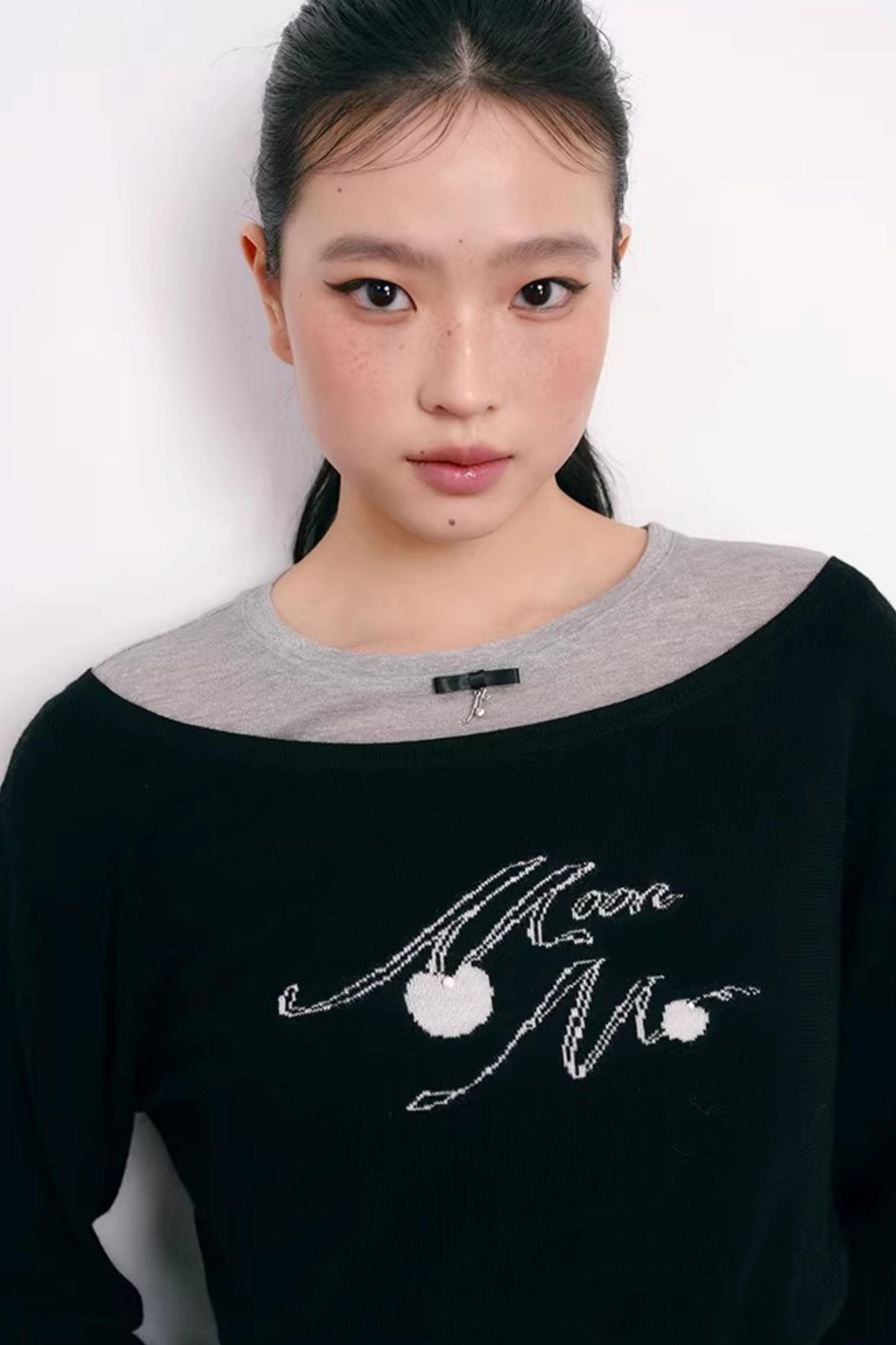 Cherry Jacquard Merino Wool Top