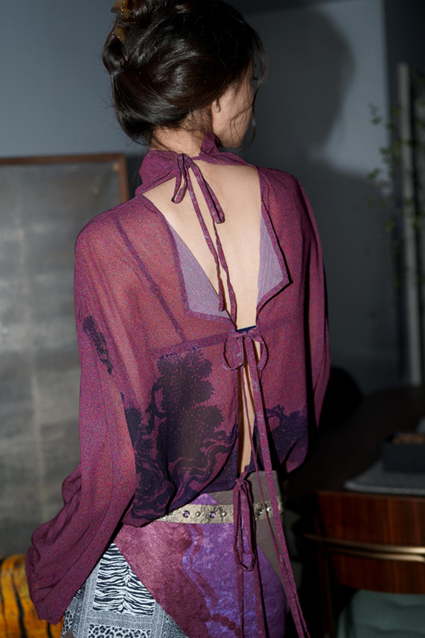 New Chinese Style Loose Chiffon Shirt