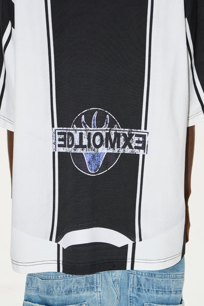 Striped V-Neck Polo Tee