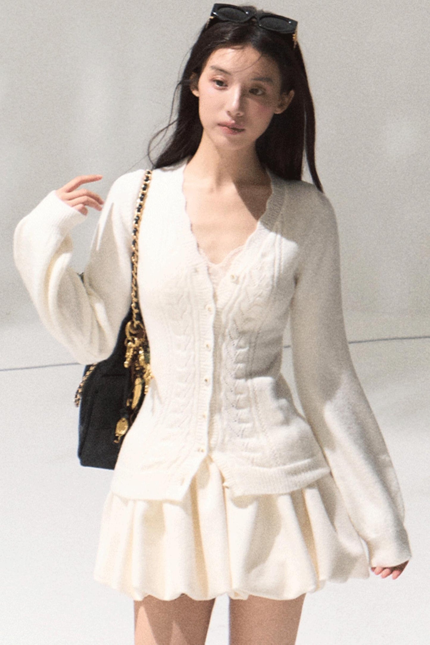 Obscure V-Neck Knitted Cardigan