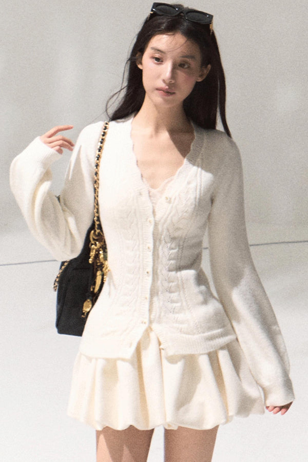 Obscure V-Neck Knitted Cardigan