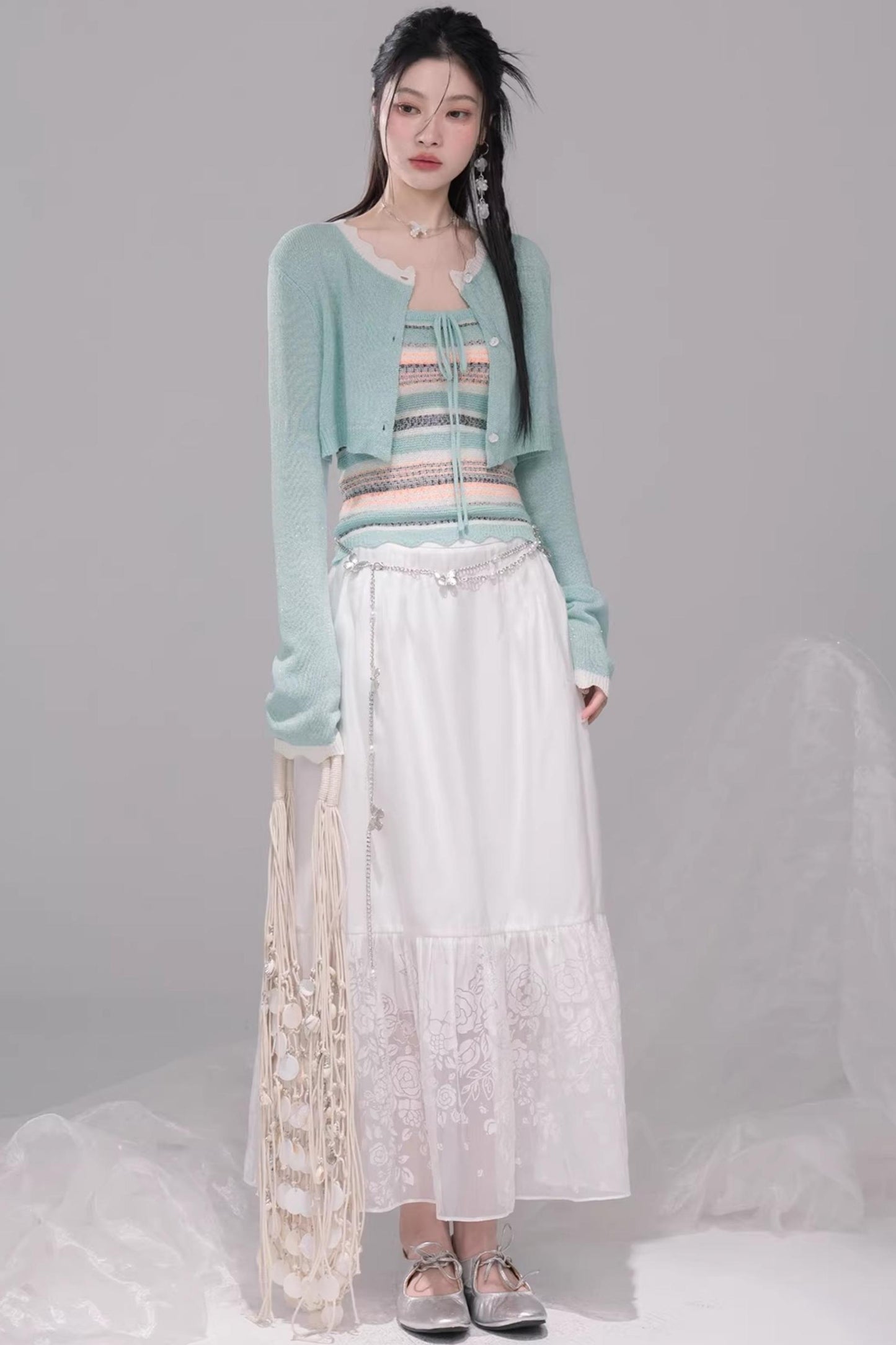 White Mist Gradient Skirt