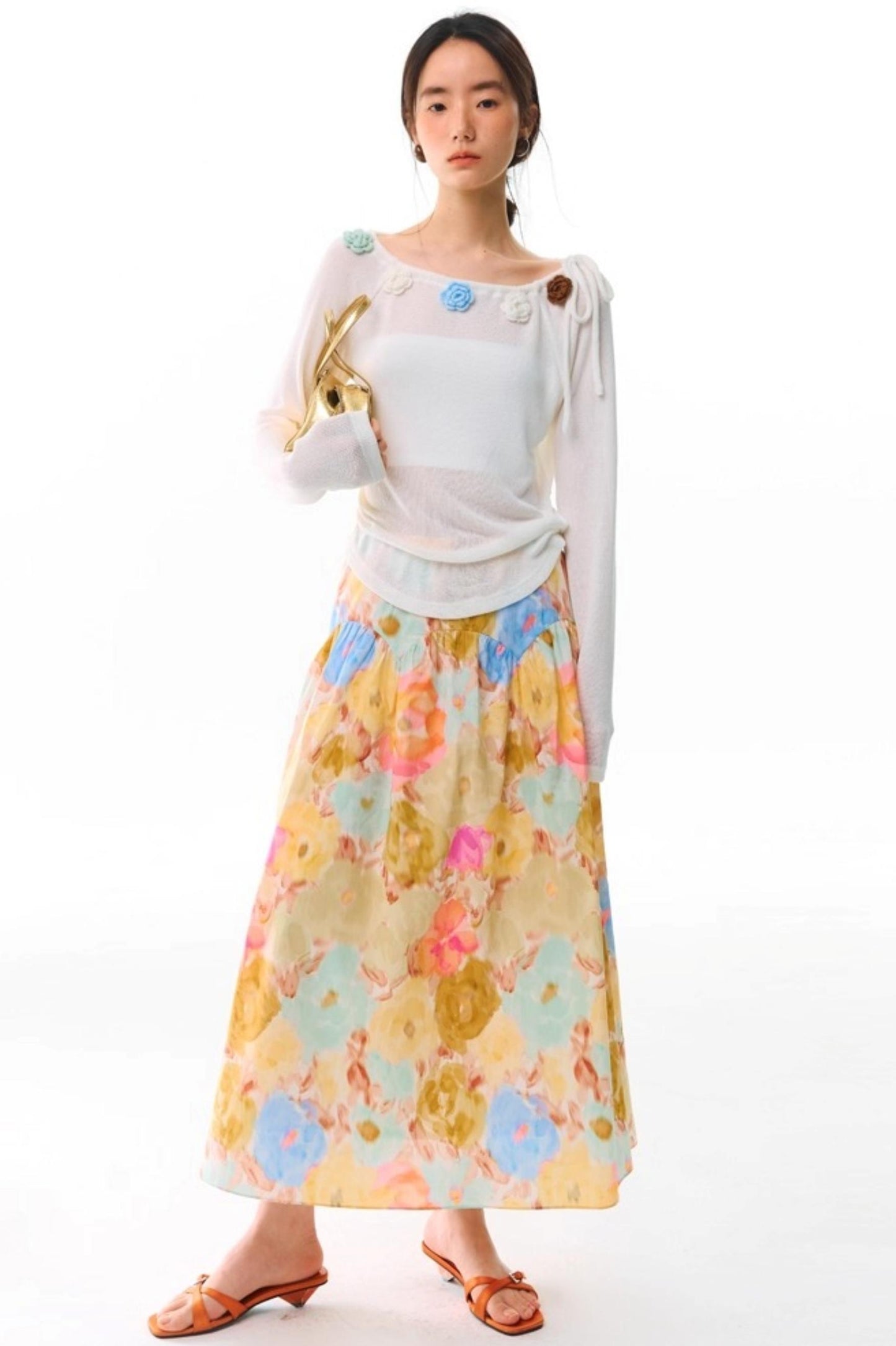 Flower Crochet Knit Top