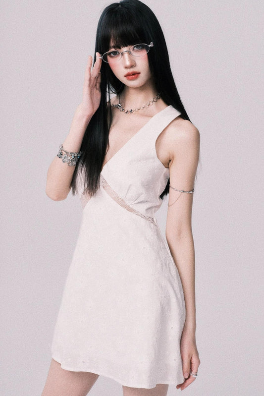 Summer Lace V-Neck Vest Dress