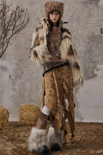 Wandering Style Retro Rivets Skirt