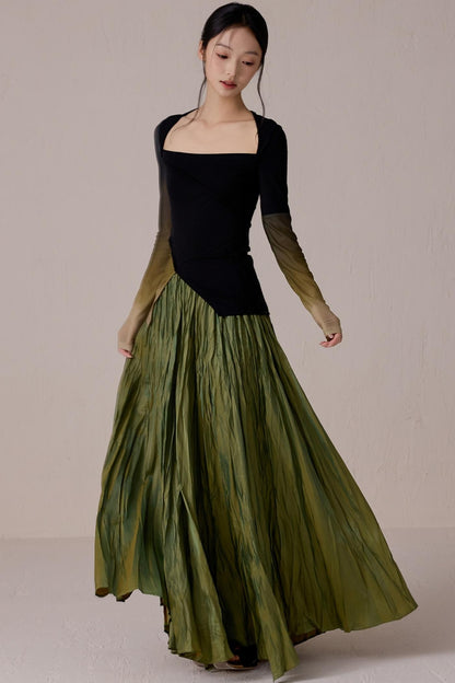 Pleated Fairy Bustier with A-line Swing Skirt