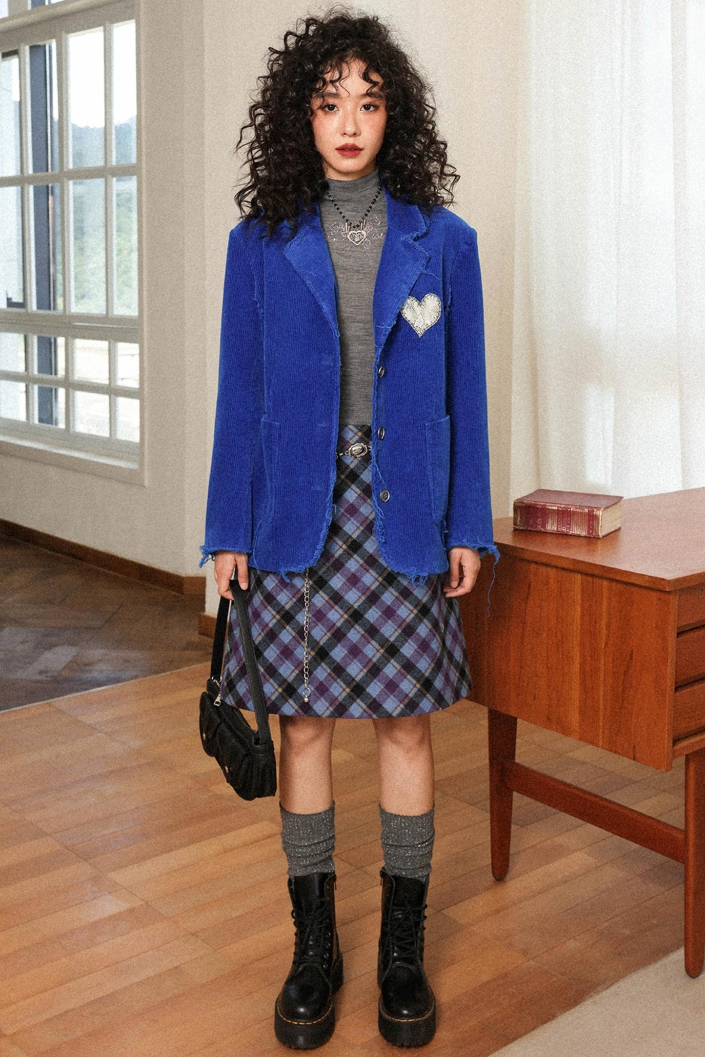 Heart Embroidered Royal Blazer