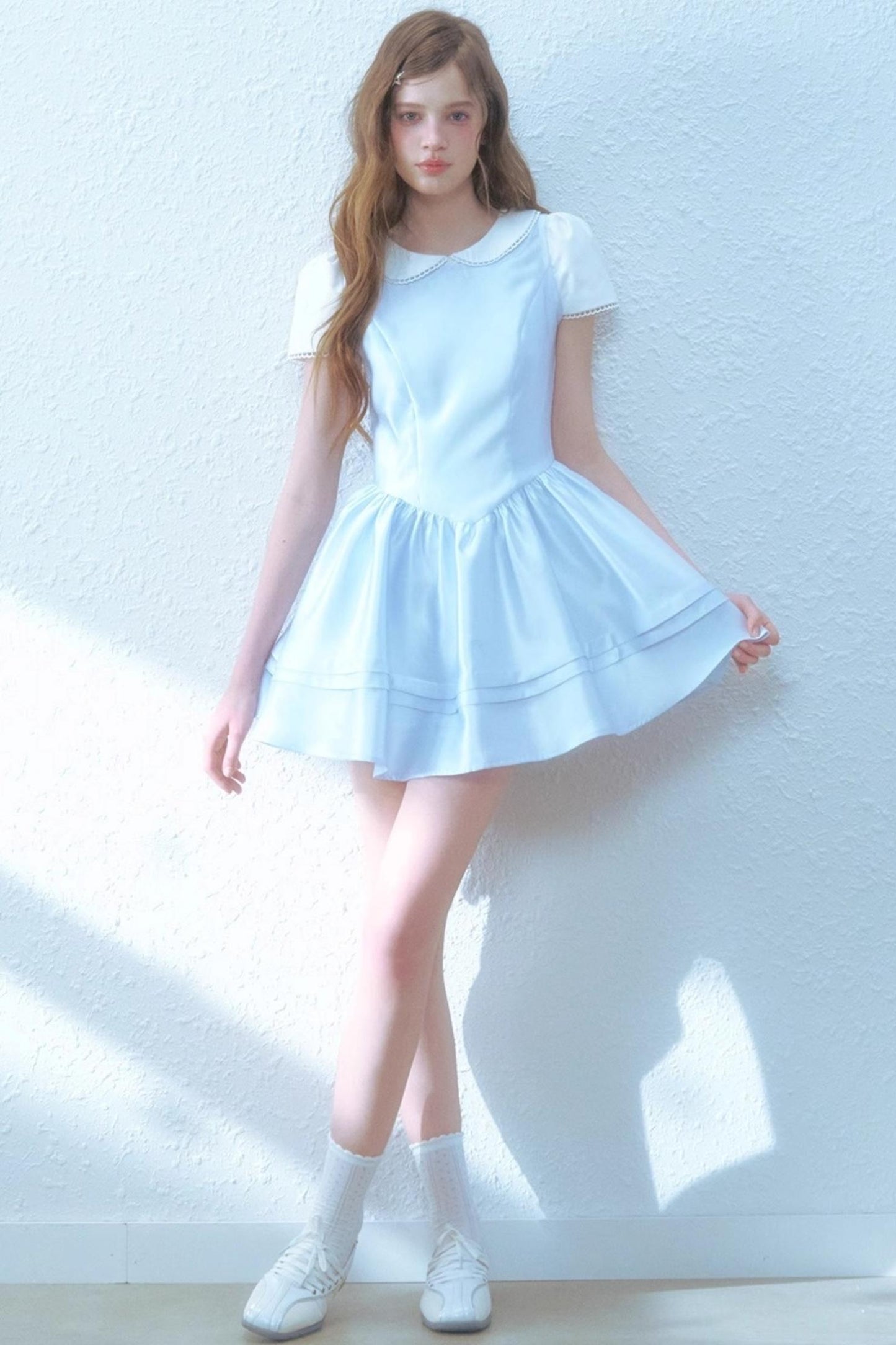 Satin Blue College Dress