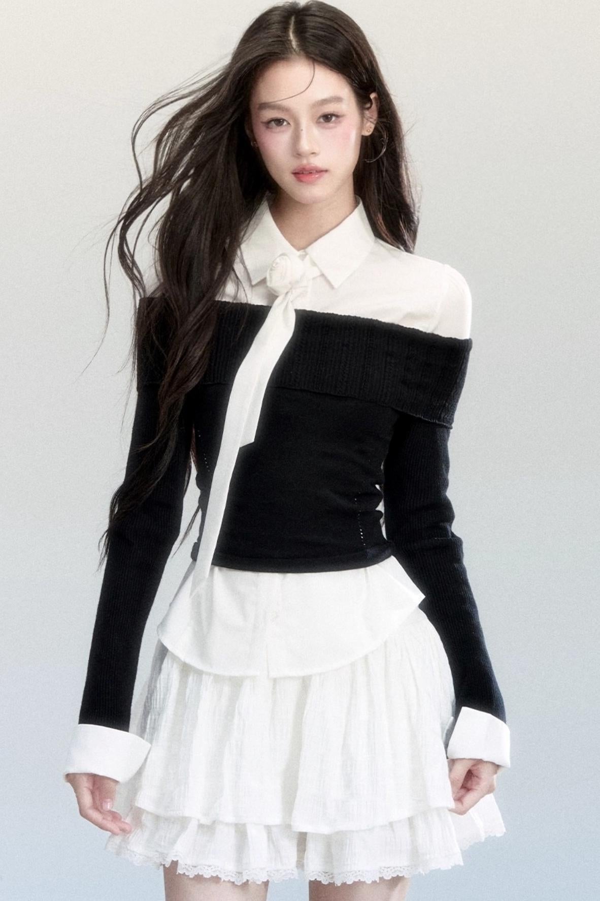 Slimming Knit One-Shoulder Top