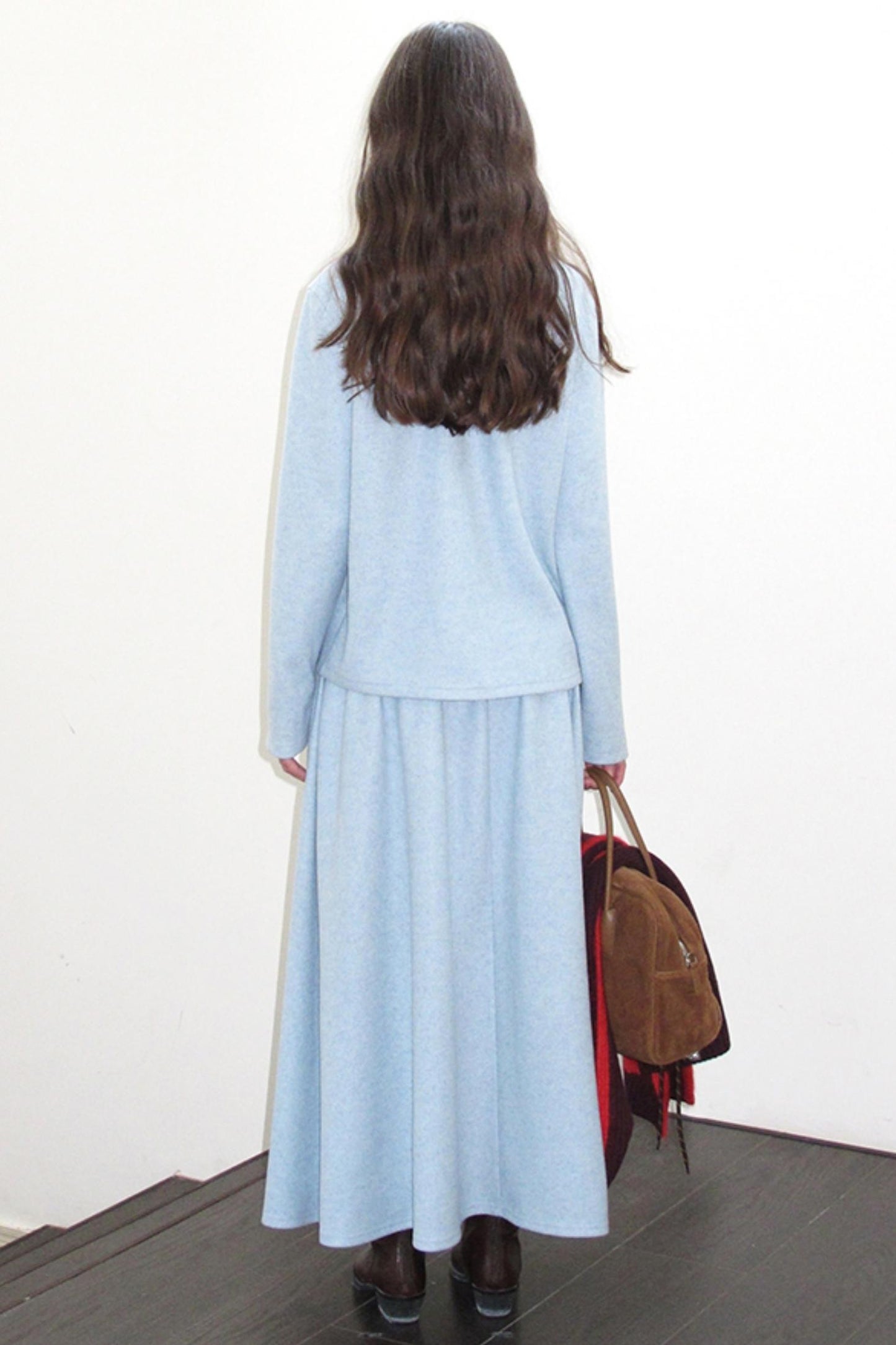 Three-Dimensional Pony Knit Top & Skirt Set