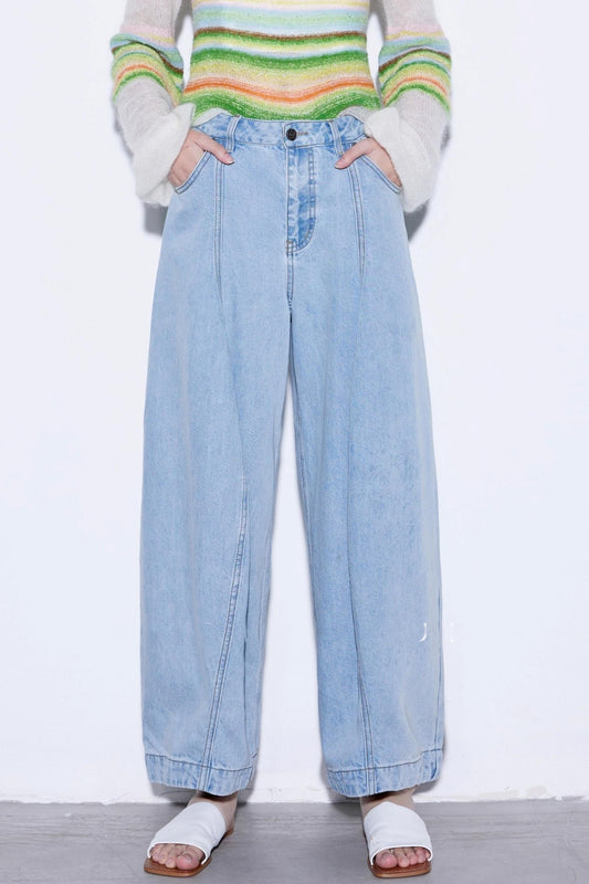 Deconstruction Front Split Denim Pants