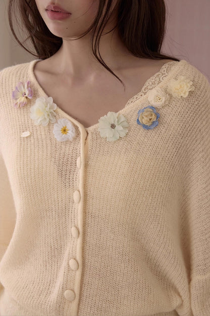 Sweet Floral Knit Sweater