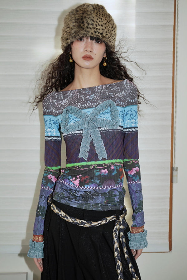 Retro Christmas Bow Collage Tee