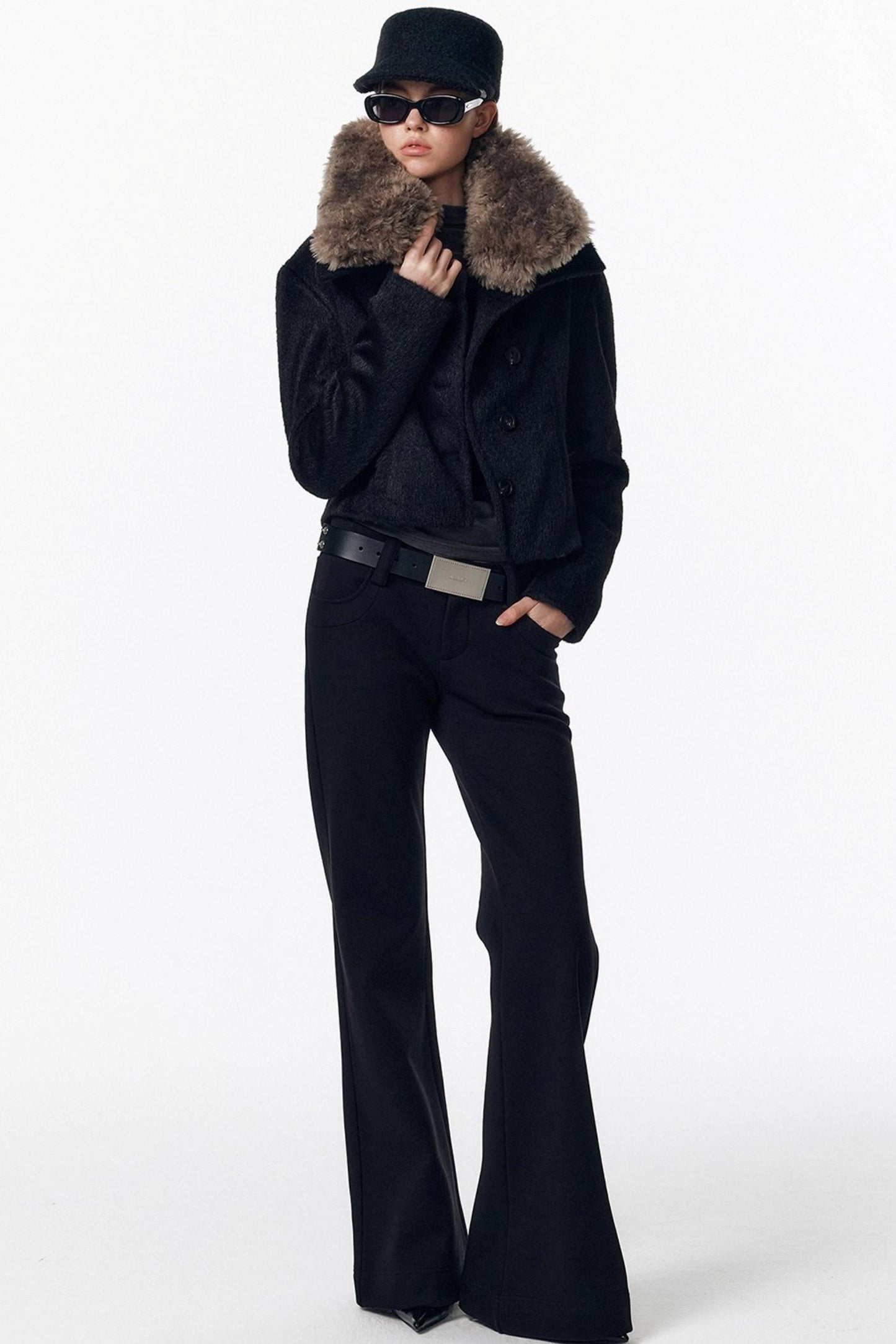 Detachable Fur Wool Coat