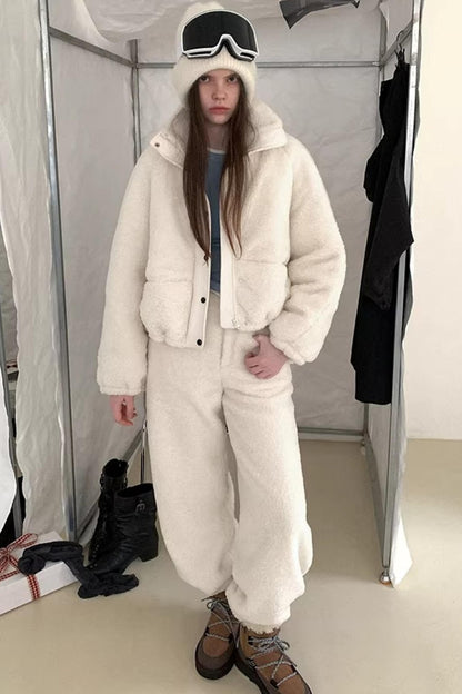 White Faux Shearling Jacket