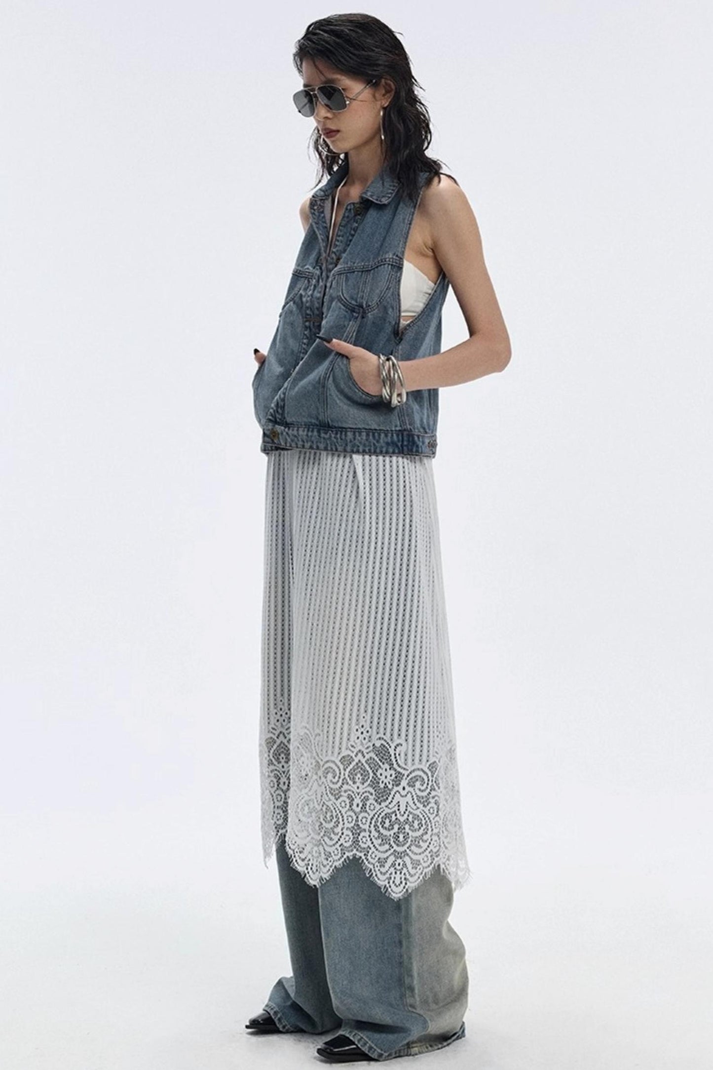 Summer Blue Washed Denim Vest