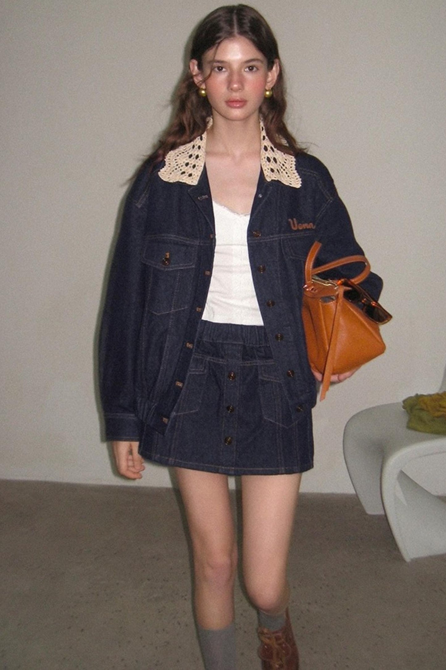 Blue Detachable Denim Jacket Set-Up