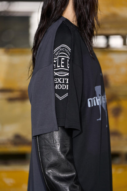 Short Sleeve Buckle Layered T-Shirt