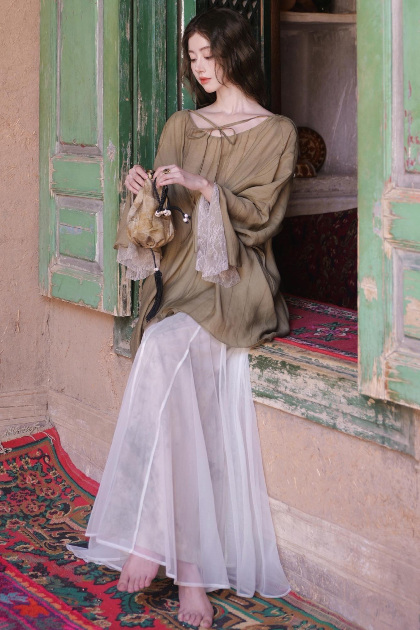 French Romantic Tencel Mesh Skirt Set-Up