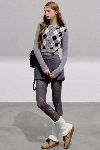 High-End Wool Tweed Skirt