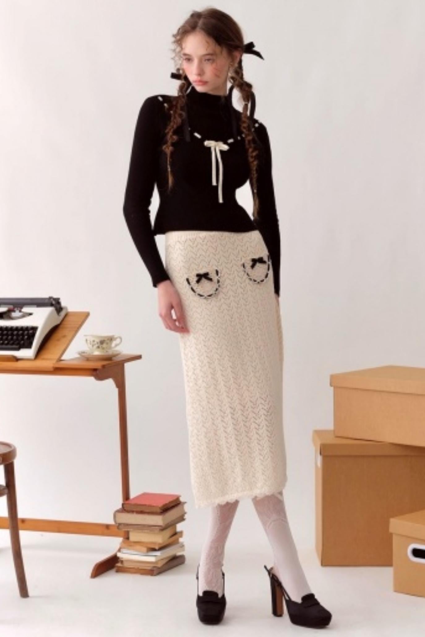 Lacemade Knit Sweater Skirt Set