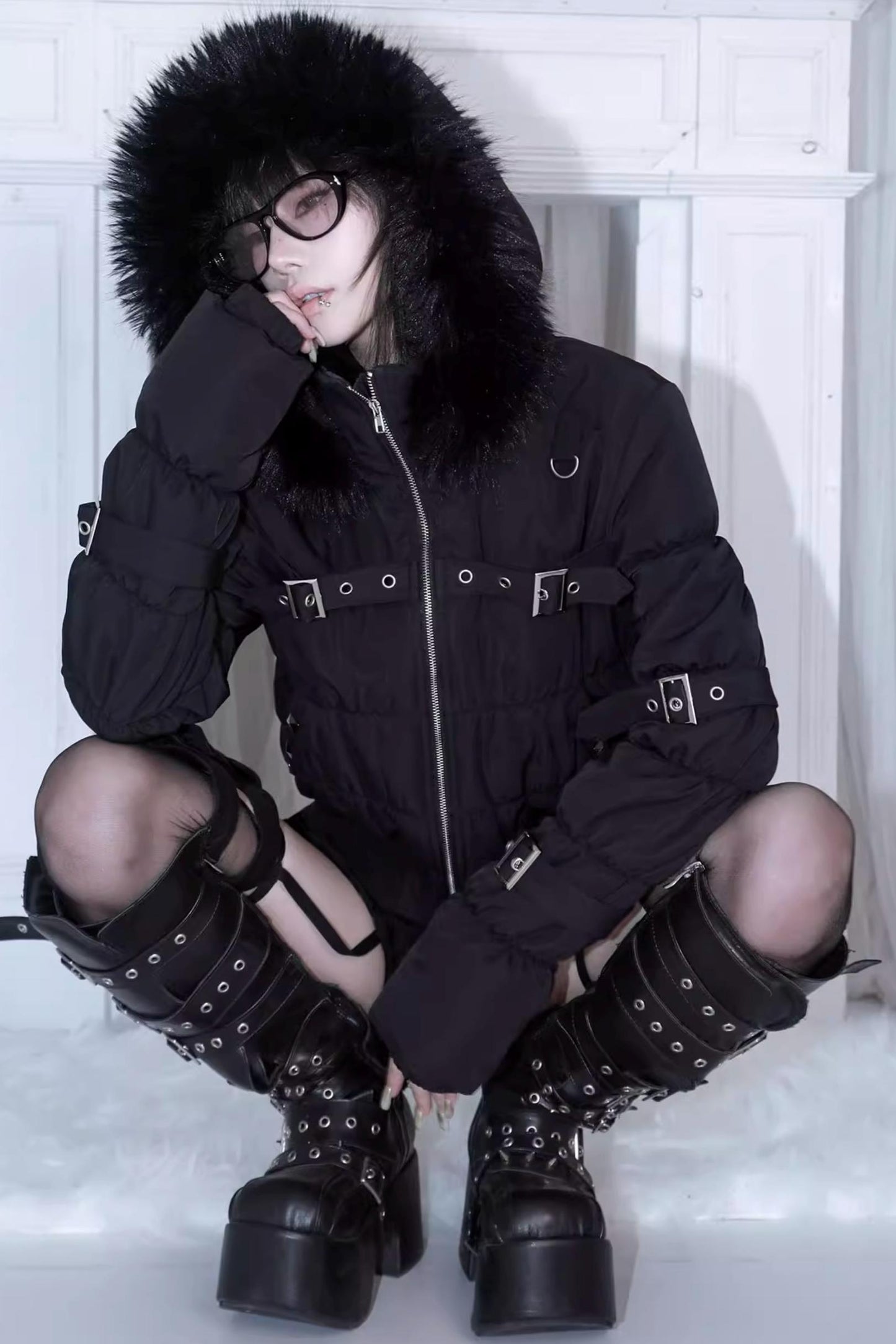 Detachable Hat Punk Jacket