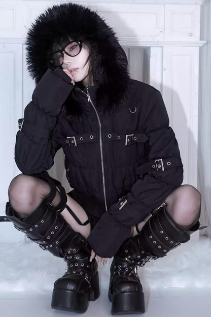 Detachable Hat Punk Jacket