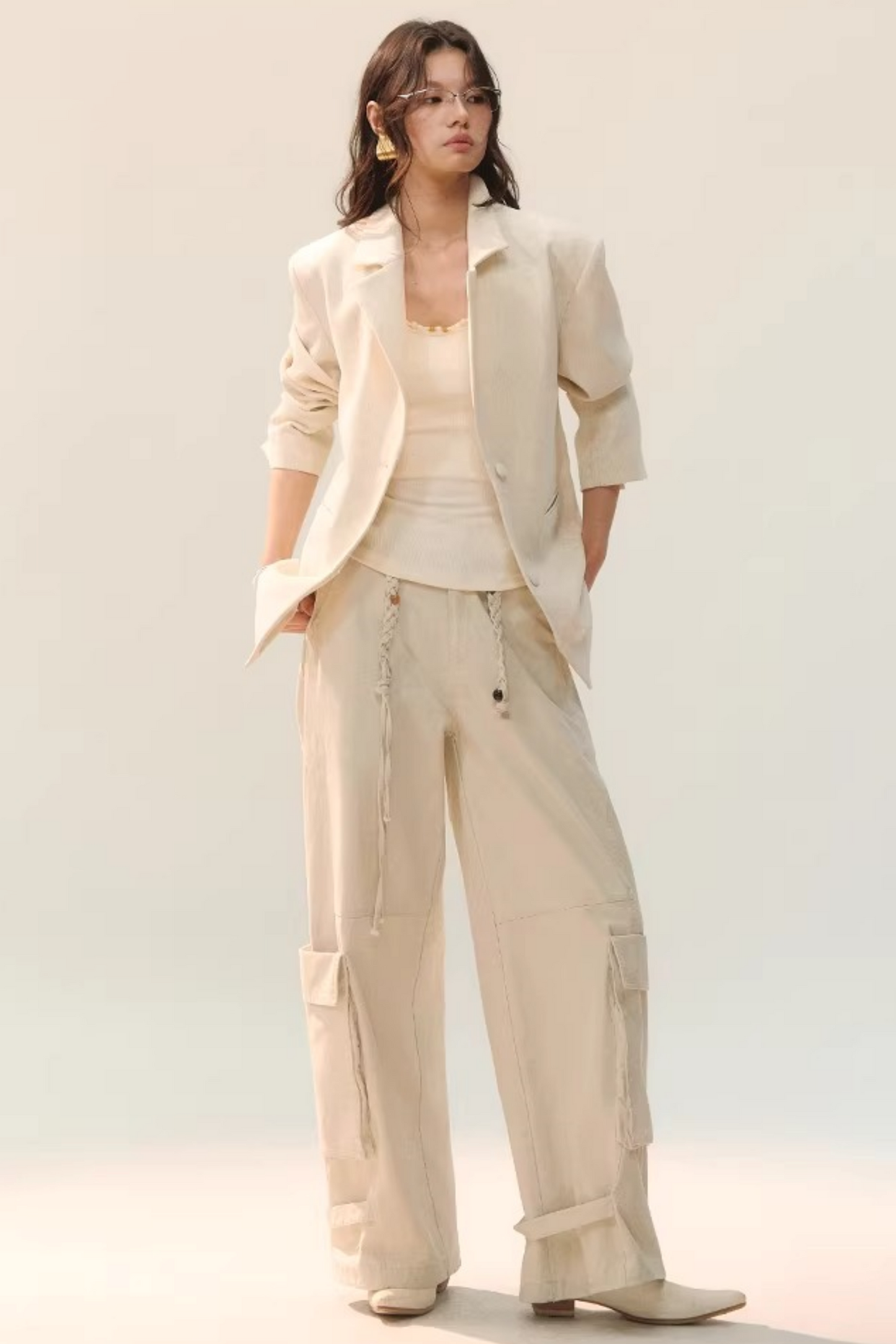 Distressed Washed Cargo Pants