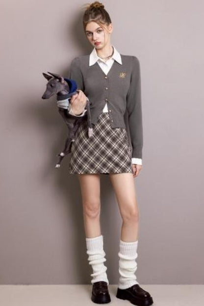 Plaid Tweed Mini Skirt