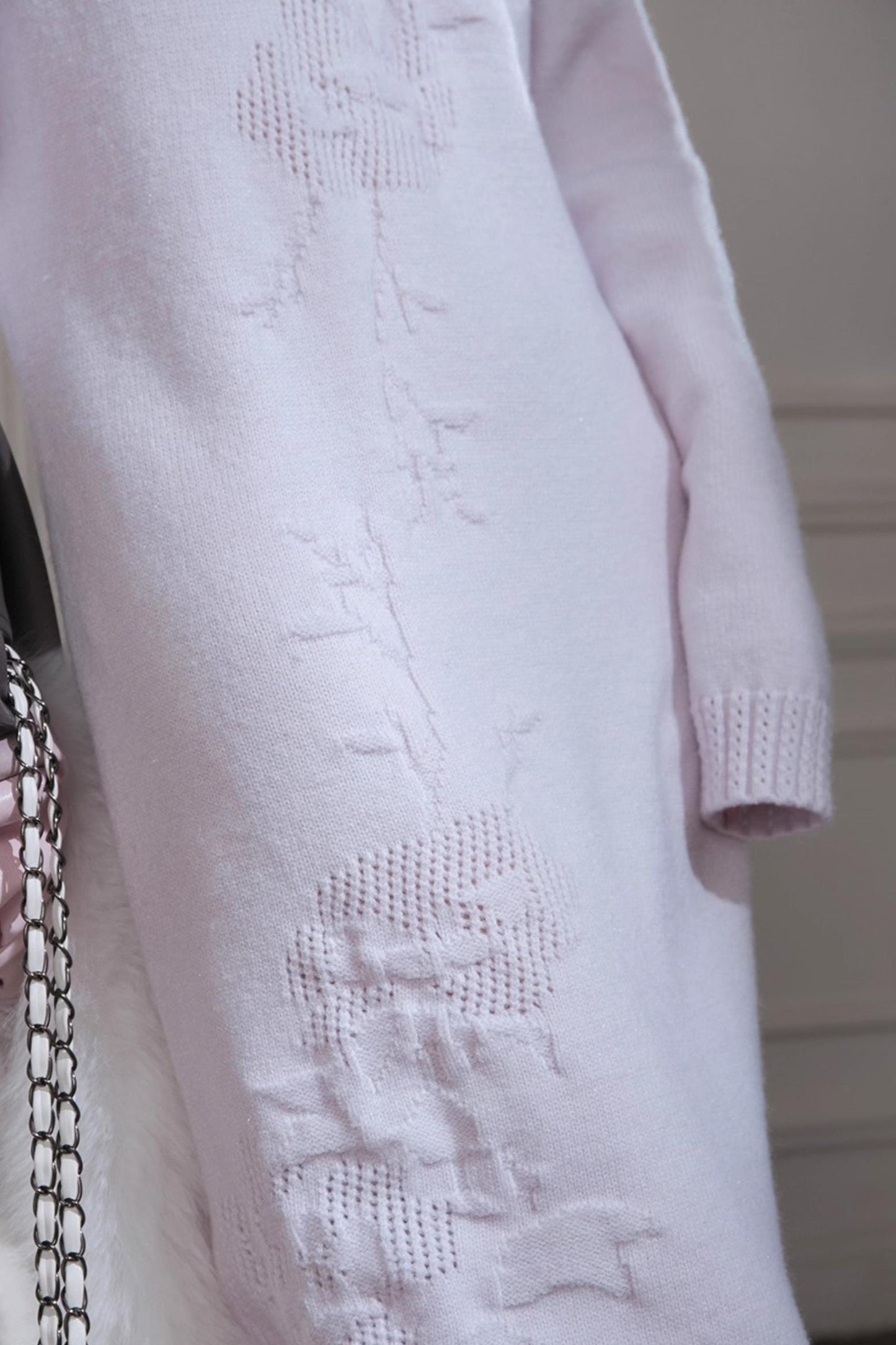 Light Purple Embossed Wool Dress