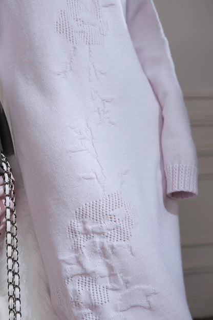Light Purple Embossed Wool Dress