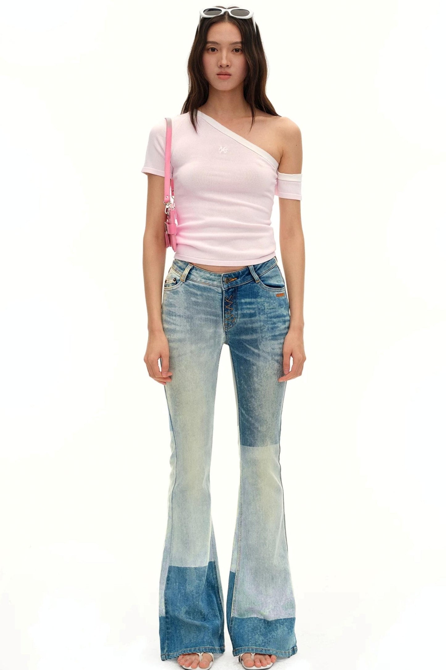 Asymmetrical Ice Linen Top