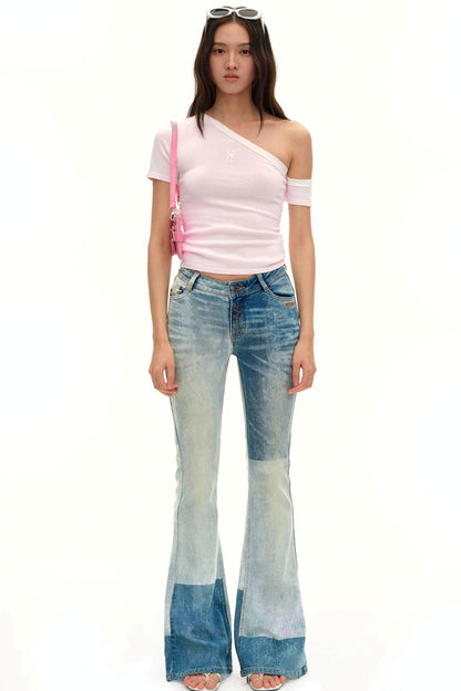 Asymmetrical Ice Linen Top
