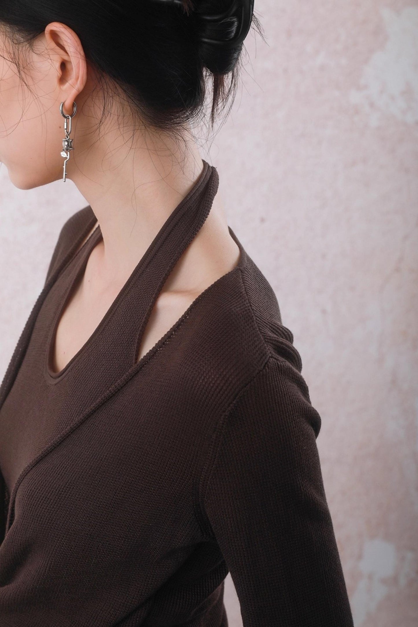 Autumn Mocha Brown Knitted Sweater