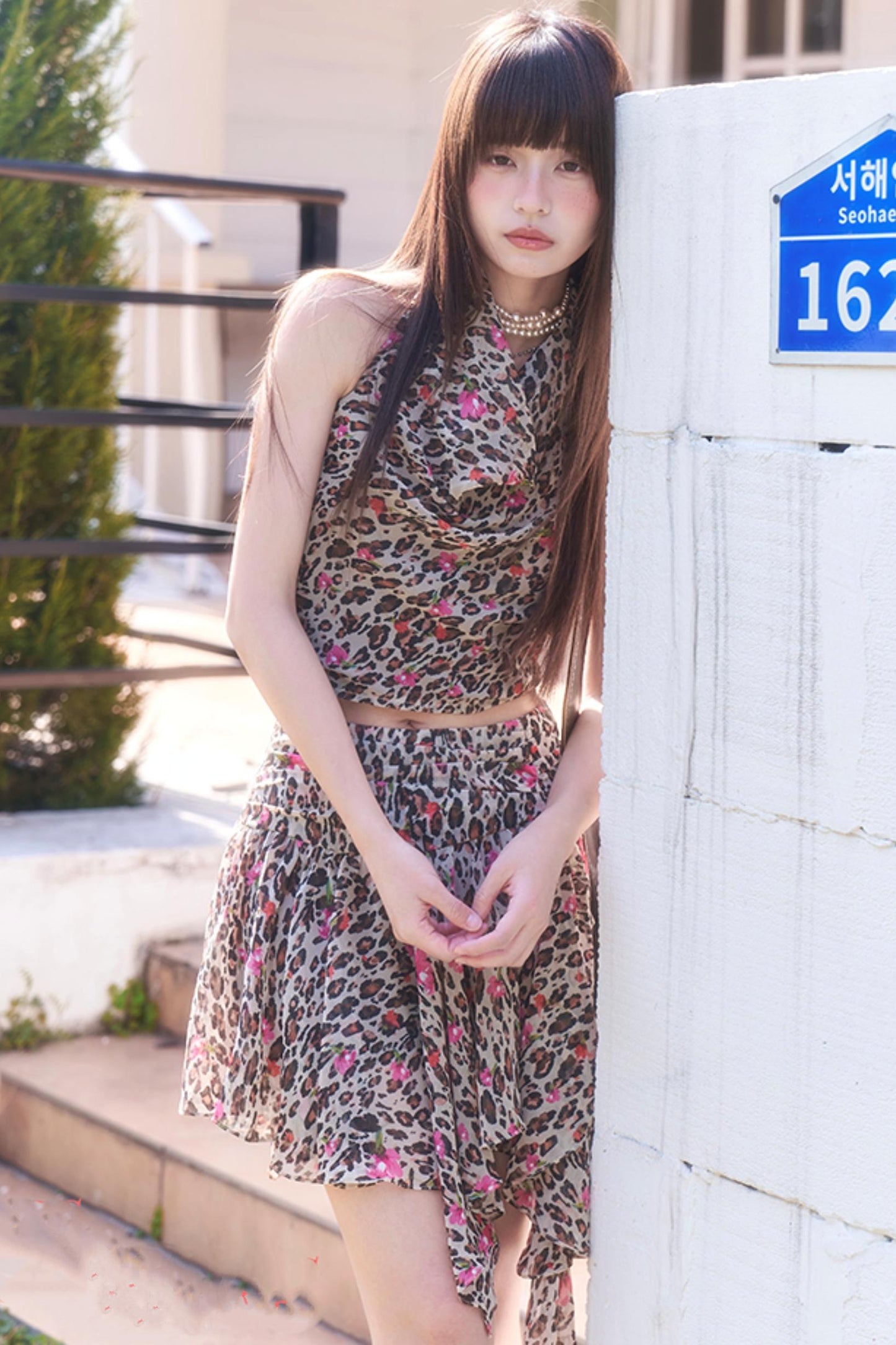 Leopard Chiffon Cami Set-Up