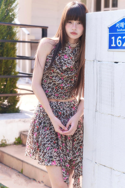 Leopard Chiffon Cami Set-Up