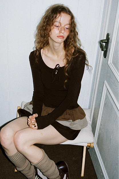 Brown Layered Dress Set