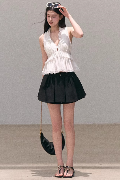 Hidden Petals Silk Lace Top